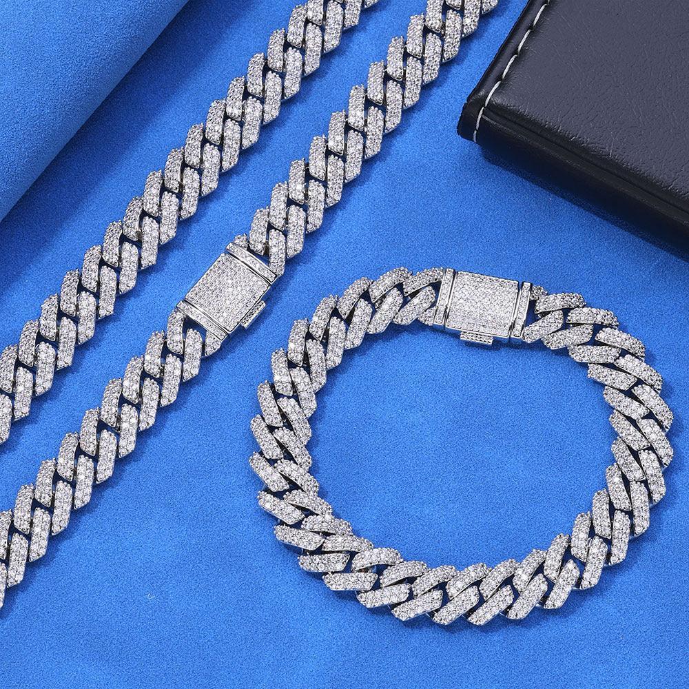 Gold Chain 10mm S925 Silver Single Row CZ Cuban Link Bracelet – Custom Rapper Jewelry for Men | Caratix Jewelry - CaratixJewelry