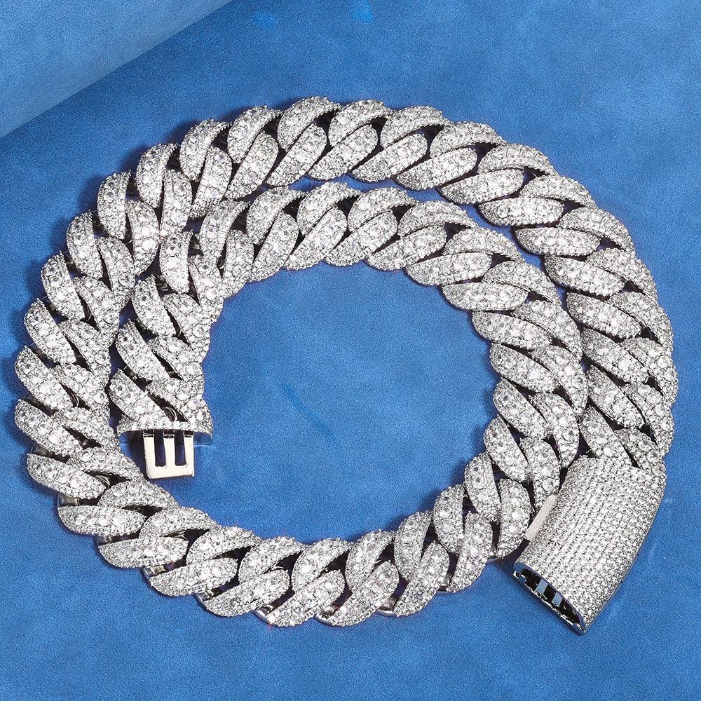 Rapper Iced Out Chain 22mm Bubble Cuban Zircon - CaratixJewelry