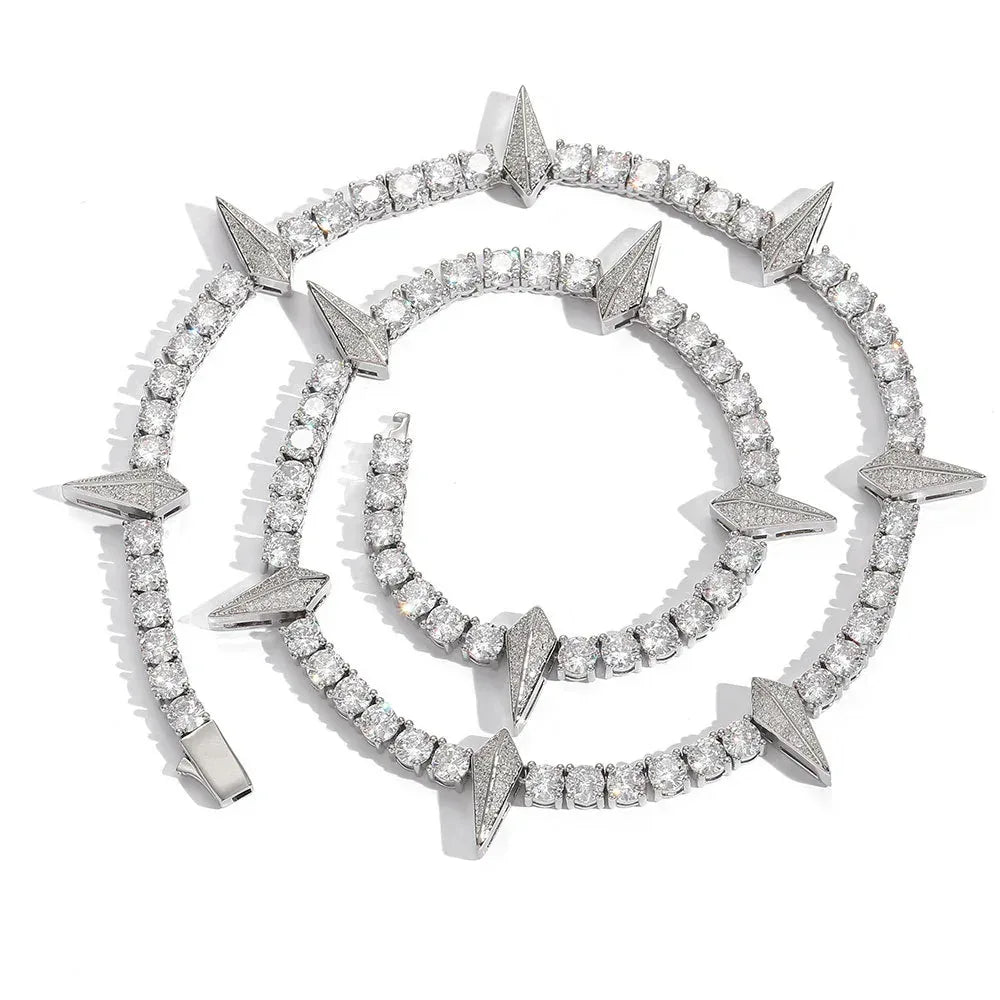 5mm Panther Tennis Chain S925 Silver Moissanite Rapper Necklace | Caratix Jewelry - CaratixJewelry
