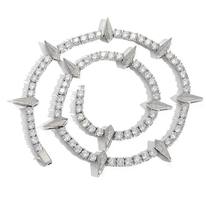 5mm Panther Tennis Chain S925 Silver Moissanite Rapper Necklace | Caratix Jewelry - CaratixJewelry
