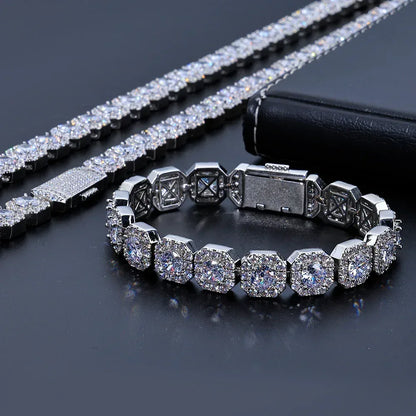 Iced Out Ice Chain Zircon Bracelet Luxury Hip Hop Jewelry for Men | Caratix Jewelry - CaratixJewelry