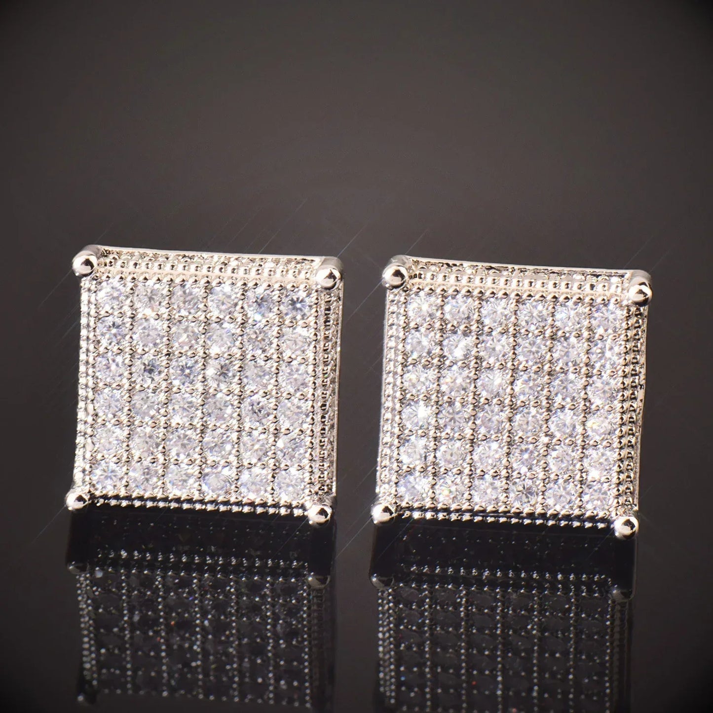 Octagon Iced Out Stud Earrings with Zircon | Simple & Trendy Hip Hop Jewelry | Caratix Jewelry - CaratixJewelry