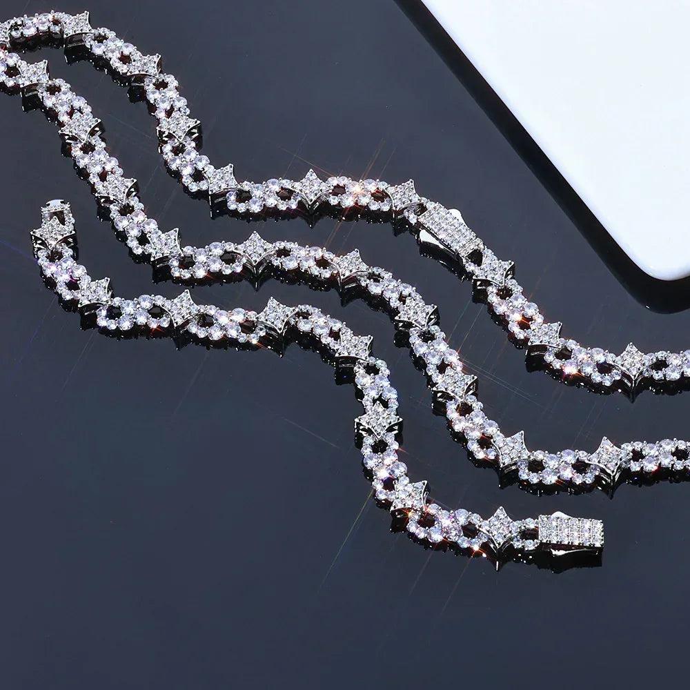 12mm Iced Out Star Figure 8 Bracelet Zircon Rapper Iced Out Chain Style | Caratix Jewelry - CaratixJewelry