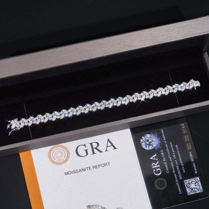 Unique-Design Moissanite Bracelet – S925 Sterling Silver Iced-Out Luxury Unisex Streetwear Jewelry - CaratixJewelry