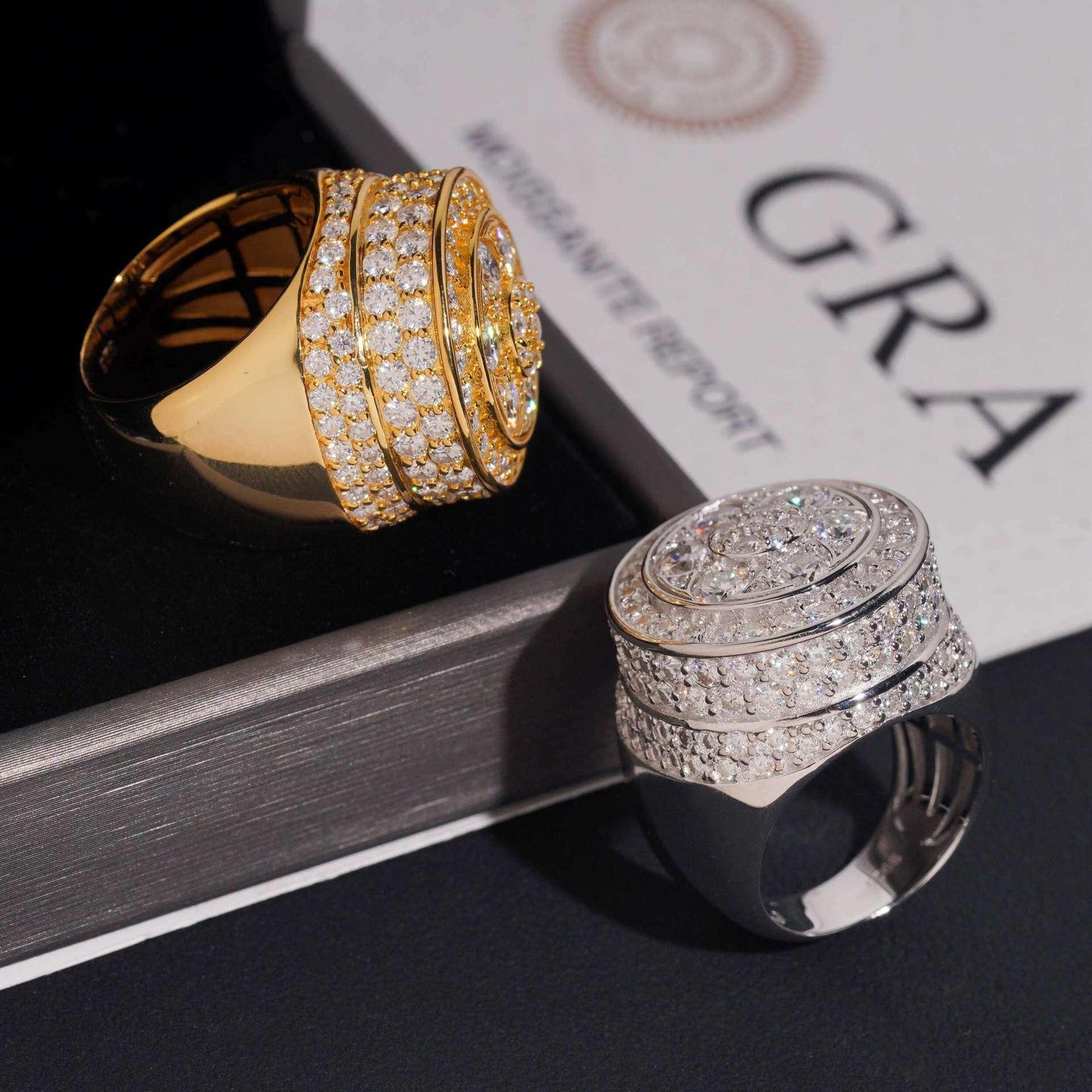 D-Color VVS Moissanite Ring | S925 Silver Unisex Full Iced Out Fashion Jewelry - CaratixJewelry
