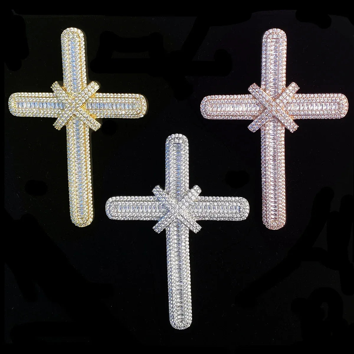 Iced Out Oversized "Grand Cross" Pendant | Men's Real Copper Big Cross Necklace - CaratixJewelry