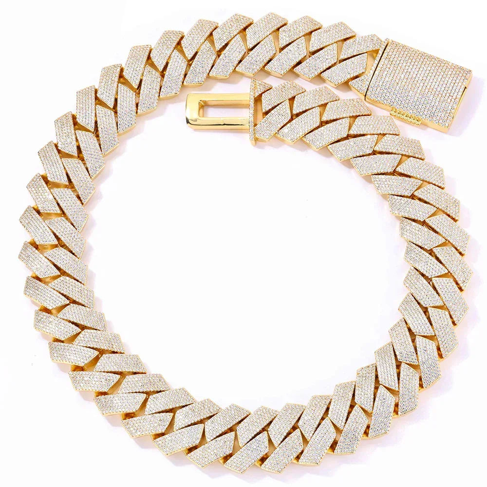 Iced Out Cuban Chain Necklace Six Row Cut Zircon - CaratixJewelry