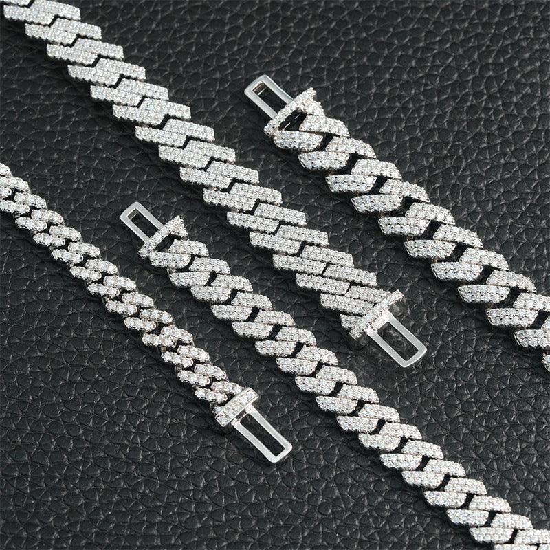 6mm Iced-Out Moissanite Cuban Link Chain – S925 Sterling Silver -Cut Hip Hop Streetwear Necklace - CaratixJewelry