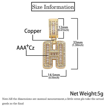 Custom Iced-Out Letter Pendant Necklace with Zircon Stones for Men | Caratix Jewelry - CaratixJewelry