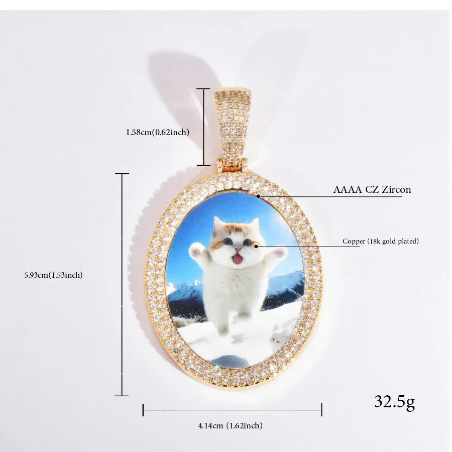 Memorial Photo Pendant | CZ Iced Out DIY Custom Picture Hip Hop Jewelry - CaratixJewelry