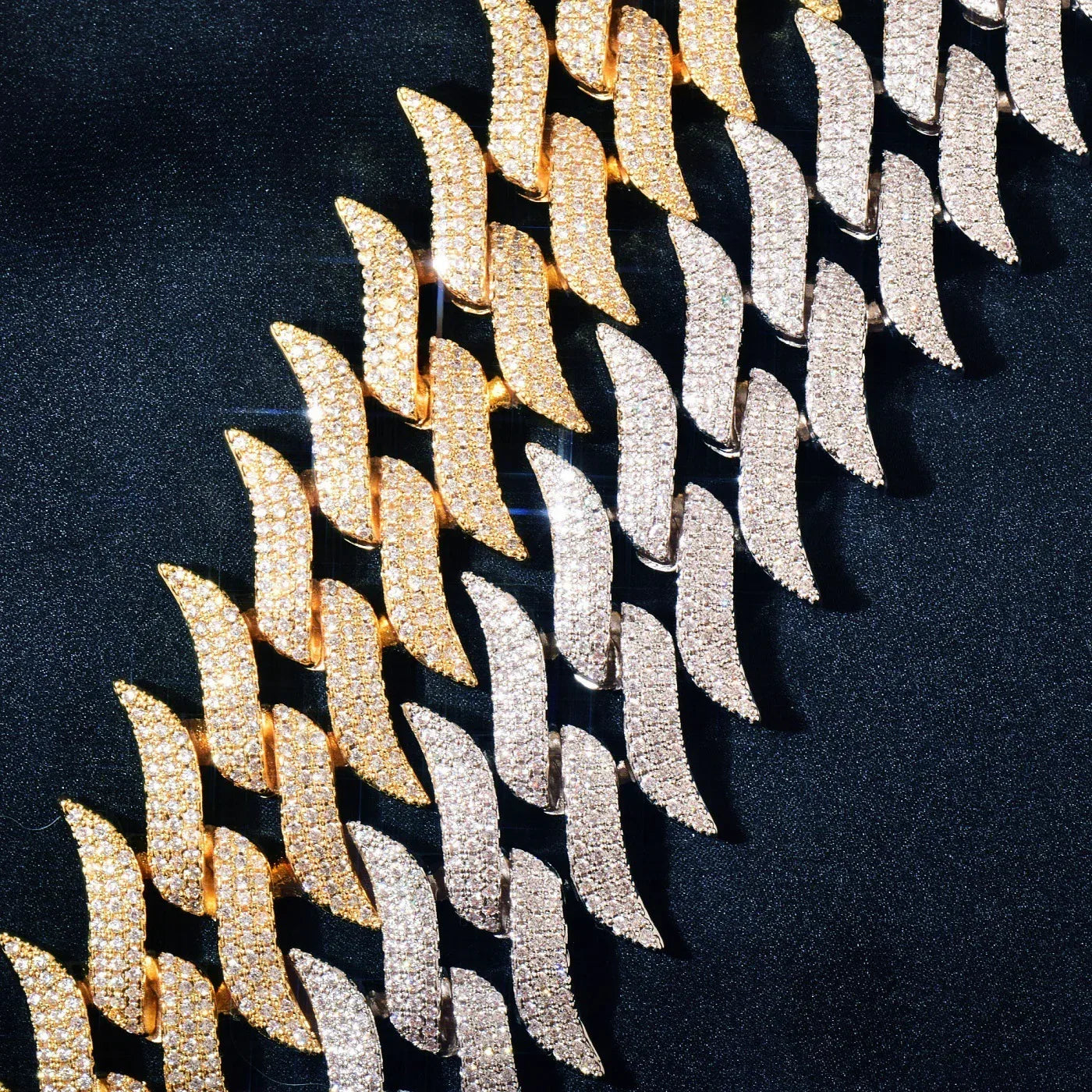 Iced Out Mustache Cuban Chain Necklace with Copper & Zircon | Hip Hop Jewelry | Caratix Jewelry - CaratixJewelry