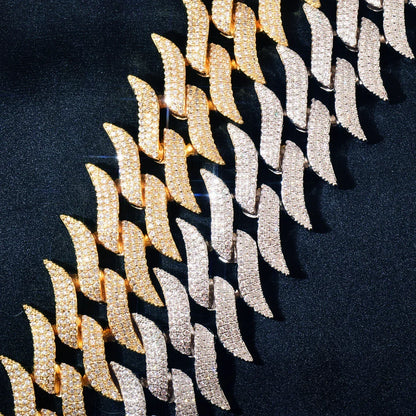 Iced Out Mustache Cuban Chain Necklace with Copper & Zircon | Hip Hop Jewelry | Caratix Jewelry - CaratixJewelry