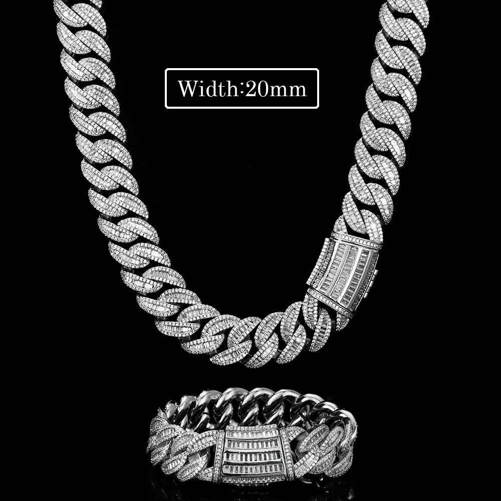 Custom Baguette Mixed-Cut Cuban Link Miami Clasp - CaratixJewelry