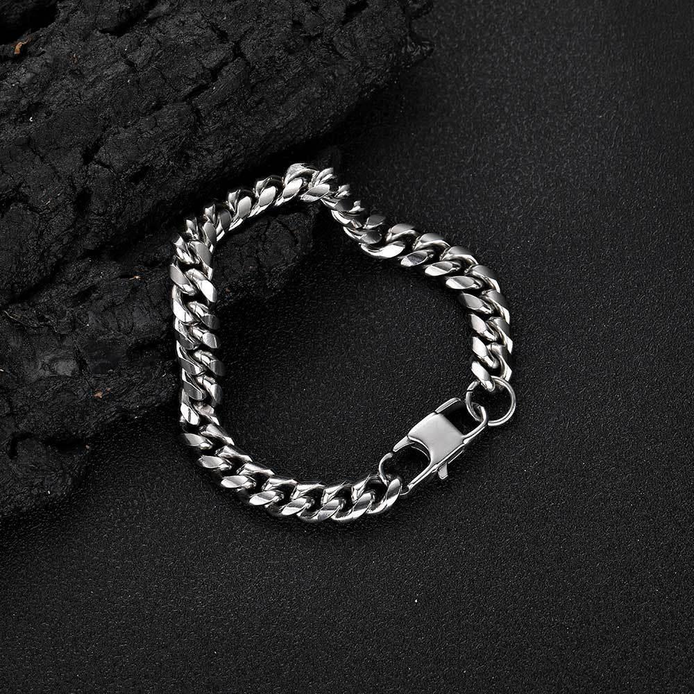 Rounded Cuban Chain Bracelet Stainless Steel for Men | Caratix Jewelry - CaratixJewelry