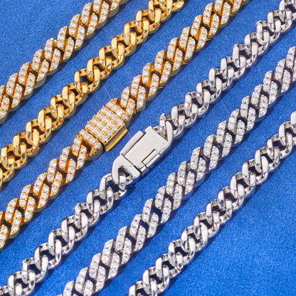 Custom 5mm S925 Sterling Silver Cuban Chain | Slim Iced Out Rapper Chain | Caratix - CaratixJewelry