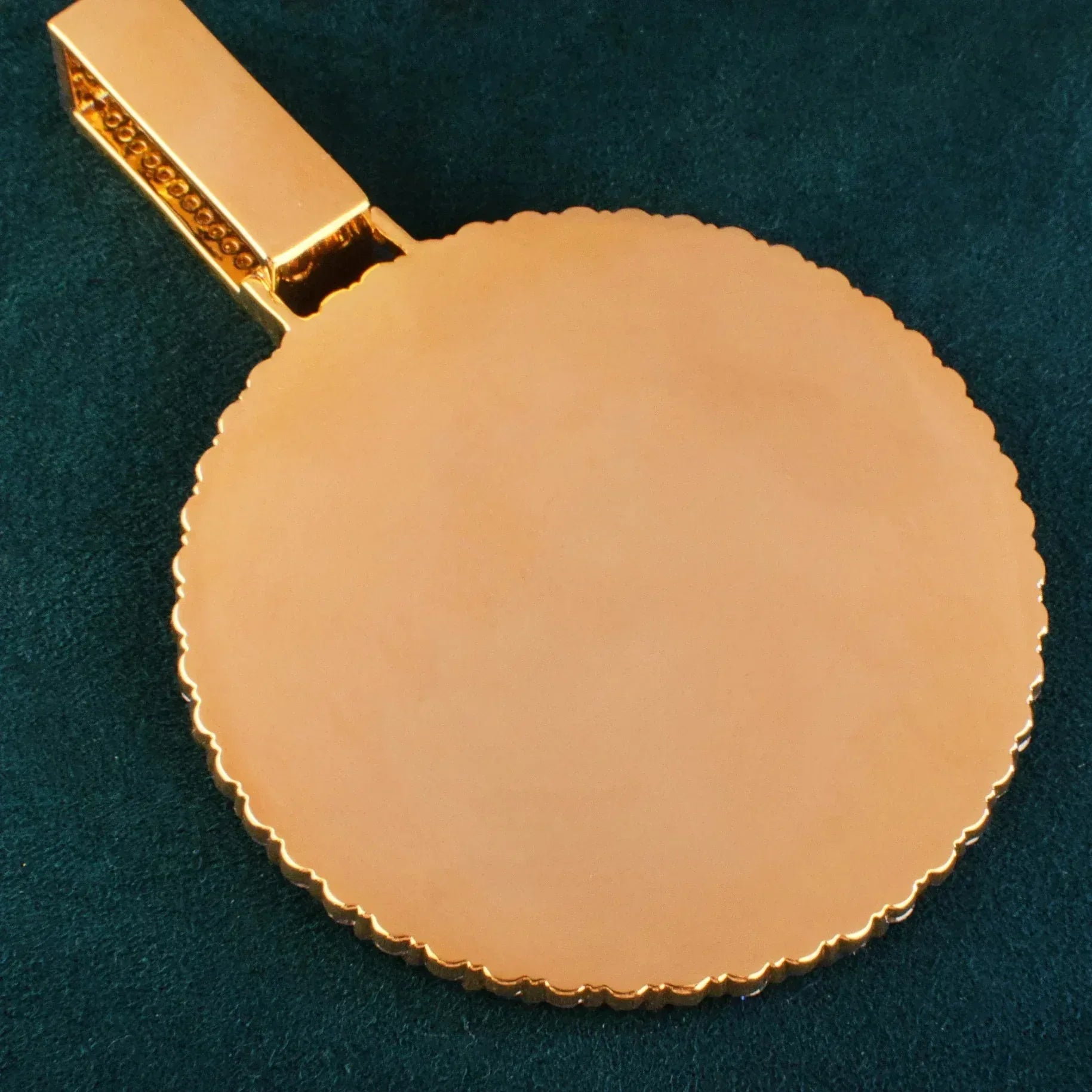 Large Round Epoxy Photo Pendant | Solid CZ Iced Out DIY Custom Hip Hop Necklace - CaratixJewelry