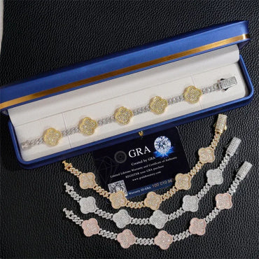 6mm Full-Iced Moissanite -Cut Cuban Chain in S925 Sterling Silver - CaratixJewelry