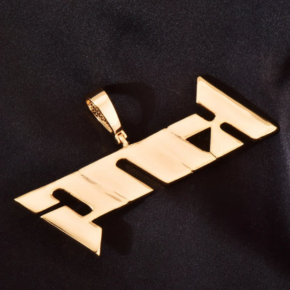 Blade Letter Pendant Necklace | Iced Out CZ DIY Number & Initial Hip Hop Jewelry - CaratixJewelry