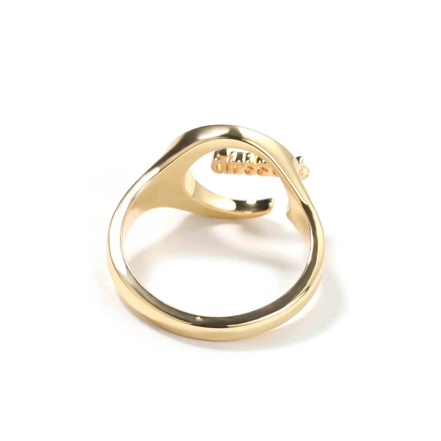 Custom Star & Moon Ring | Minimalist Personalized Initial Band | Caratix