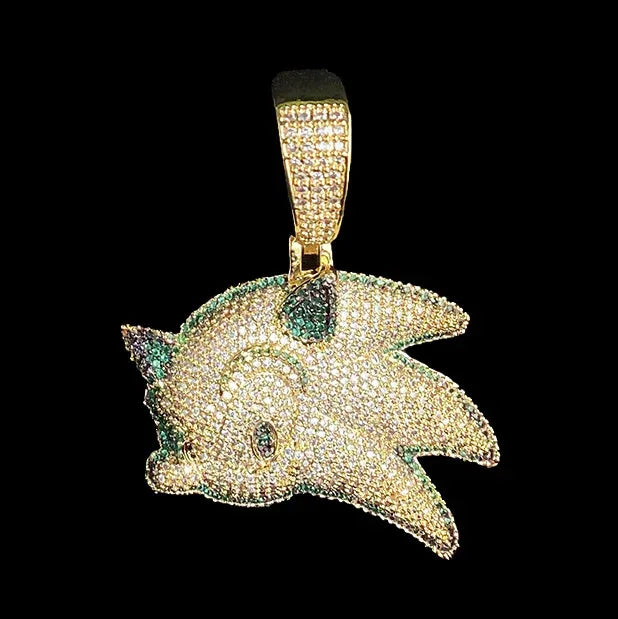 Iced Out Cartoon Genie Pendant | Men's Micro Pave Character Necklace - CaratixJewelry