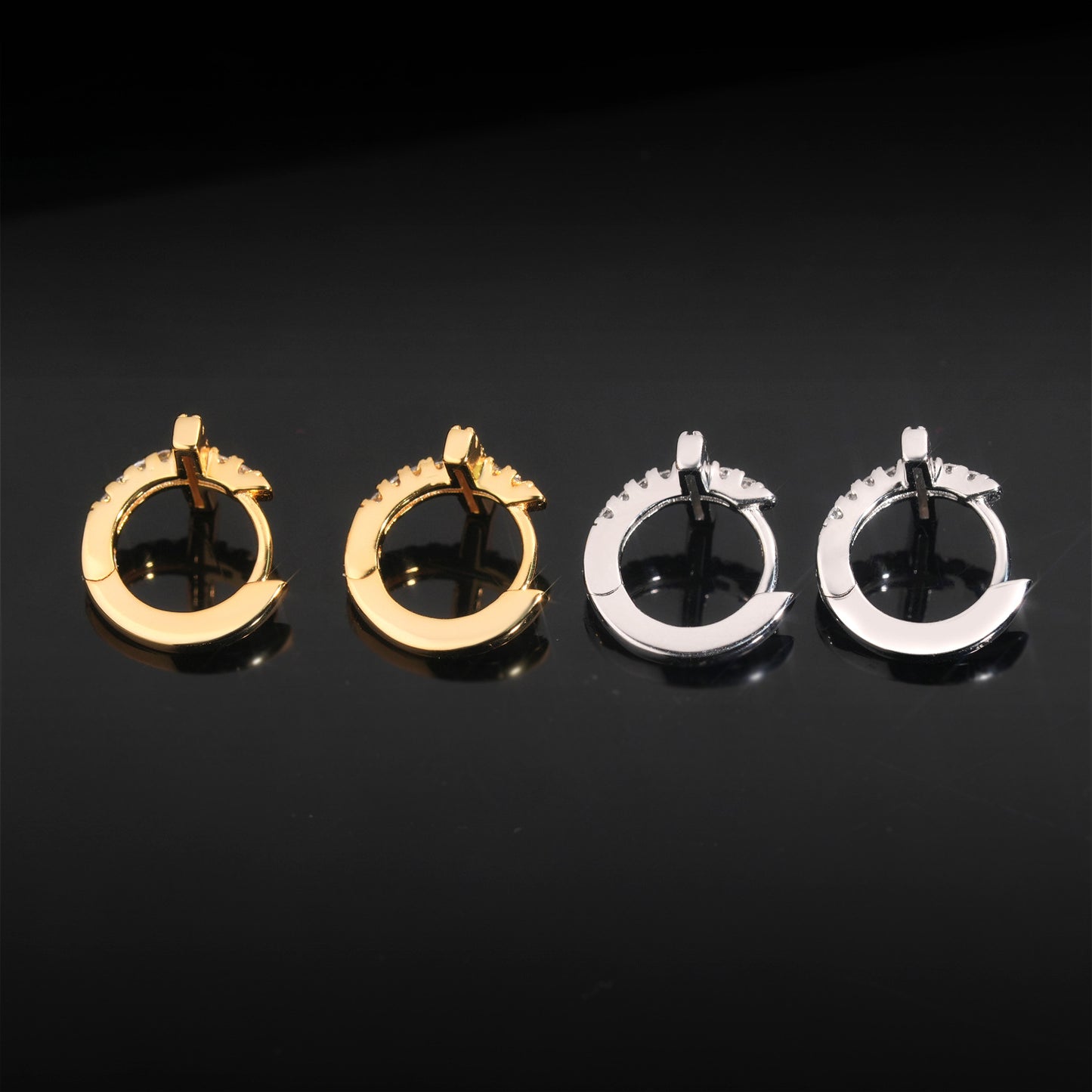 S925 Sterling Silver Moissanite Cross Stud Earrings | D Color VVS1 Bling | Caratix
