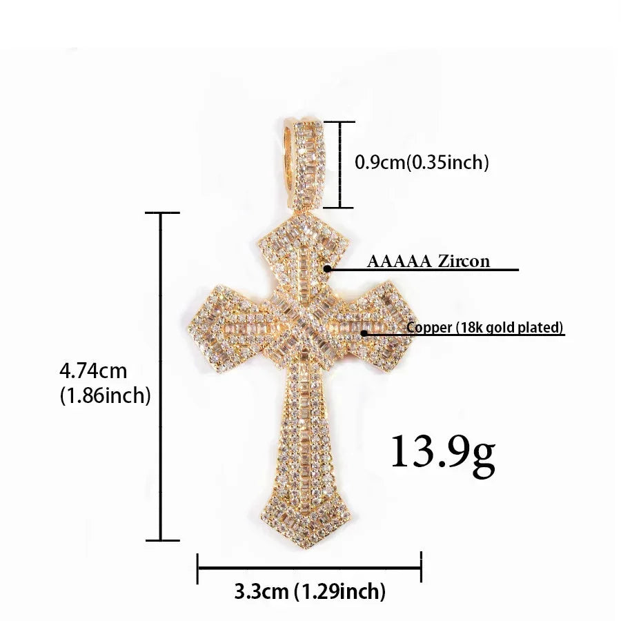 Iced Out Cross Pendant Necklace for Men – Hip Hop CZ - CaratixJewelry