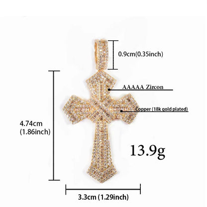 Iced Out Cross Pendant Necklace for Men – Hip Hop CZ - CaratixJewelry