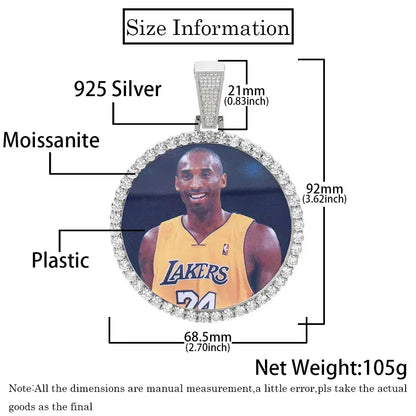 Custom Photo Frame Pendant S925 Silver Moissanite Hip Hop Jewelry for Men | Caratix Jewelry - CaratixJewelry