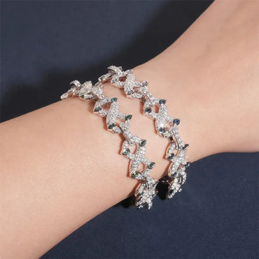 Moissanite Figure-Eight Bracelet | S925 Silver Iced Out Hip Hop Jewelry - CaratixJewelry