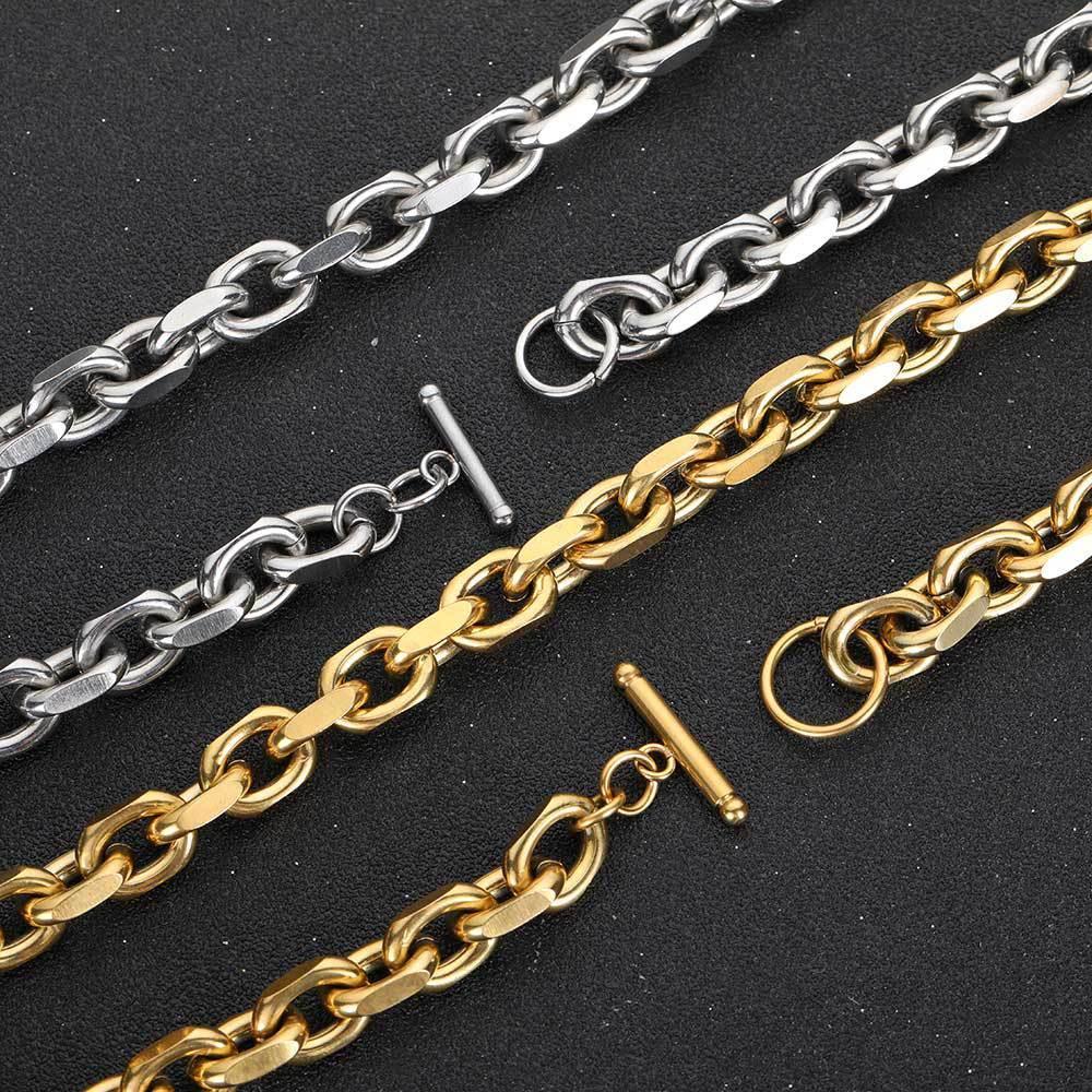 Stainless Steel Cross O Chain Necklace Gold Plated Hip Hop Jewelry for Men | Caratix Jewelry - CaratixJewelry