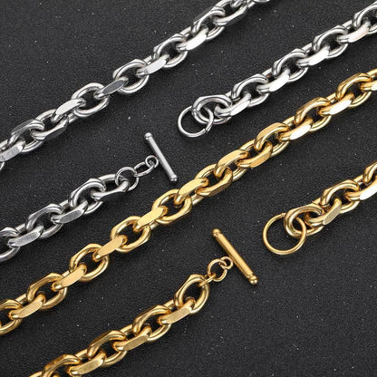 Stainless Steel Cross O Chain Necklace Gold Plated Hip Hop Jewelry for Men | Caratix Jewelry - CaratixJewelry