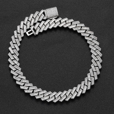 18mm Iced Out Cut Cuban Chain Zircon Necklace - CaratixJewelry
