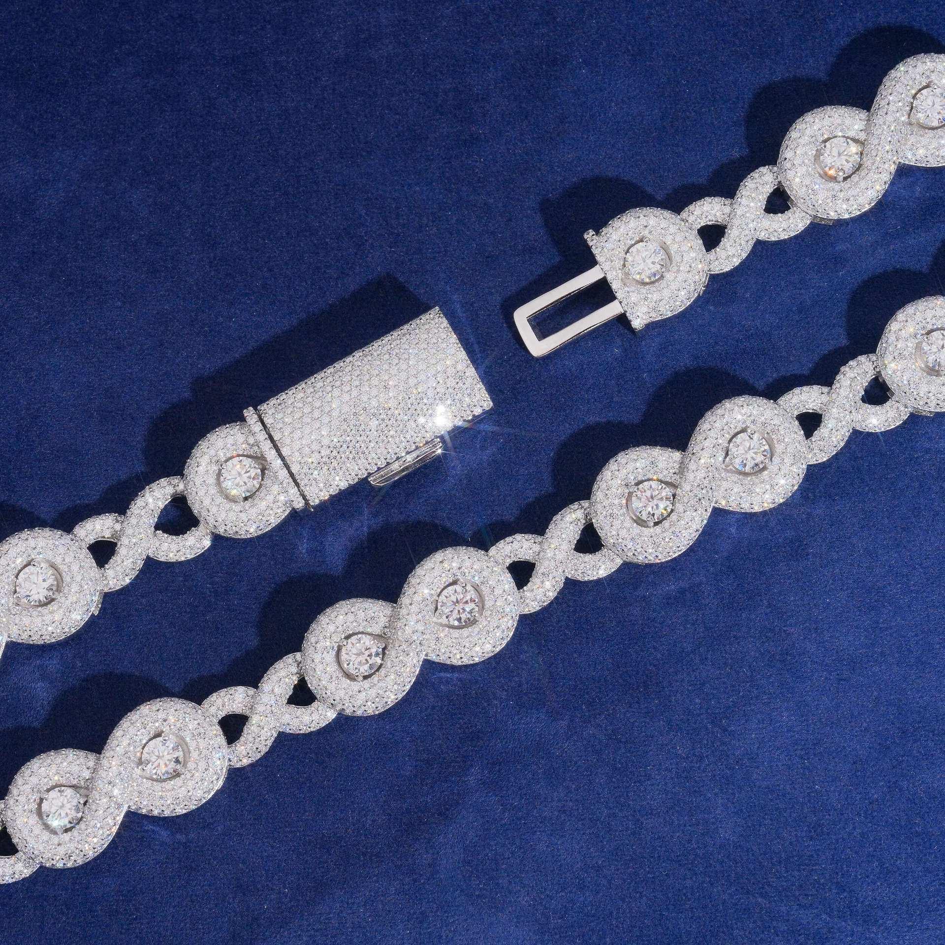 17mm Moissanite “88” Pendant Cuban Link | S925 Silver Men’s Hip Hop Chain - CaratixJewelry