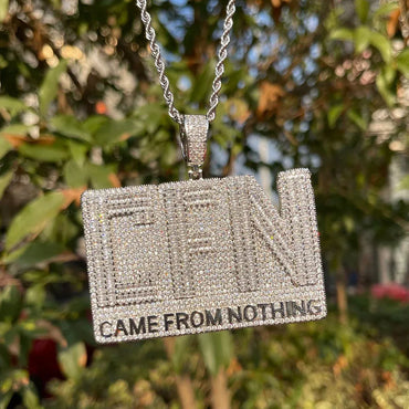 Men's "Come From Nothing" Necklace | Premium Copper CZ Motivation Jewelry - CaratixJewelry