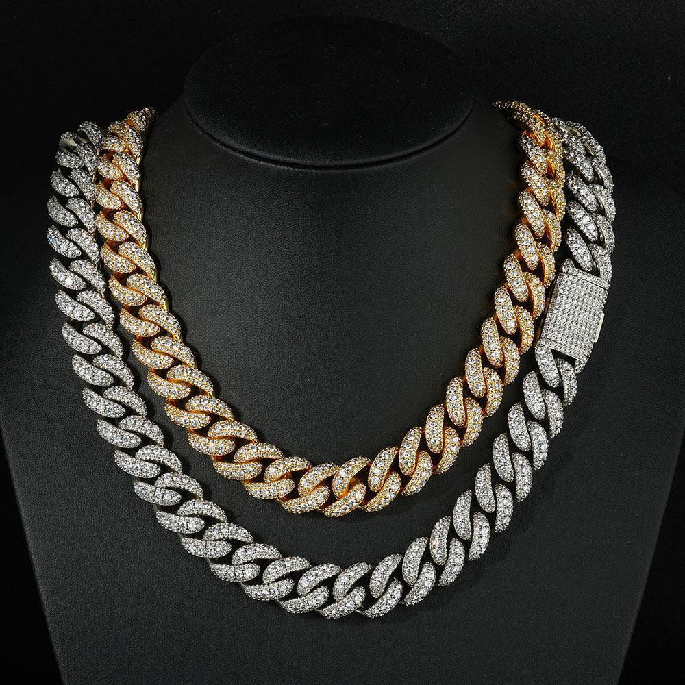 Bold Moissanite Cuban Link Chain – S925 Sterling Silver Iced-Out Hip Hop Men’s Luxury Statement Streetwear Necklace - CaratixJewelry