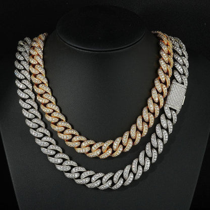 Bold Moissanite Cuban Link Chain – S925 Sterling Silver Iced-Out Hip Hop Men’s Luxury Statement Streetwear Necklace - CaratixJewelry