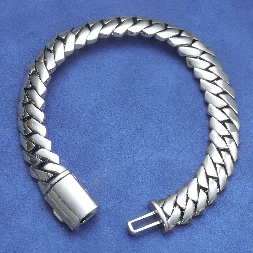 Custom 12mm Plain Rhombus Cuban Link Rapper Chain for Men | Caratix - CaratixJewelry