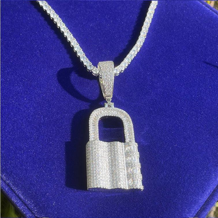 Unisex Minimalist Lock Necklace | Premium Copper CZ Sweet & Cool Accessory - CaratixJewelry