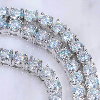 Moissanite Tennis Necklace for Men – S925 Sterling Silver Custom Luxury Hip Hop Jewelry - CaratixJewelry