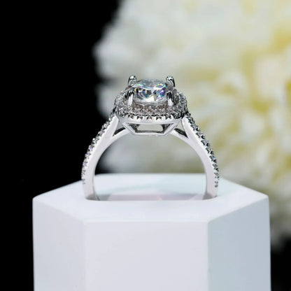 2ct Moissanite Engagement Ring | S925 Silver Luxury Women’s Bridal Jewelry - CaratixJewelry
