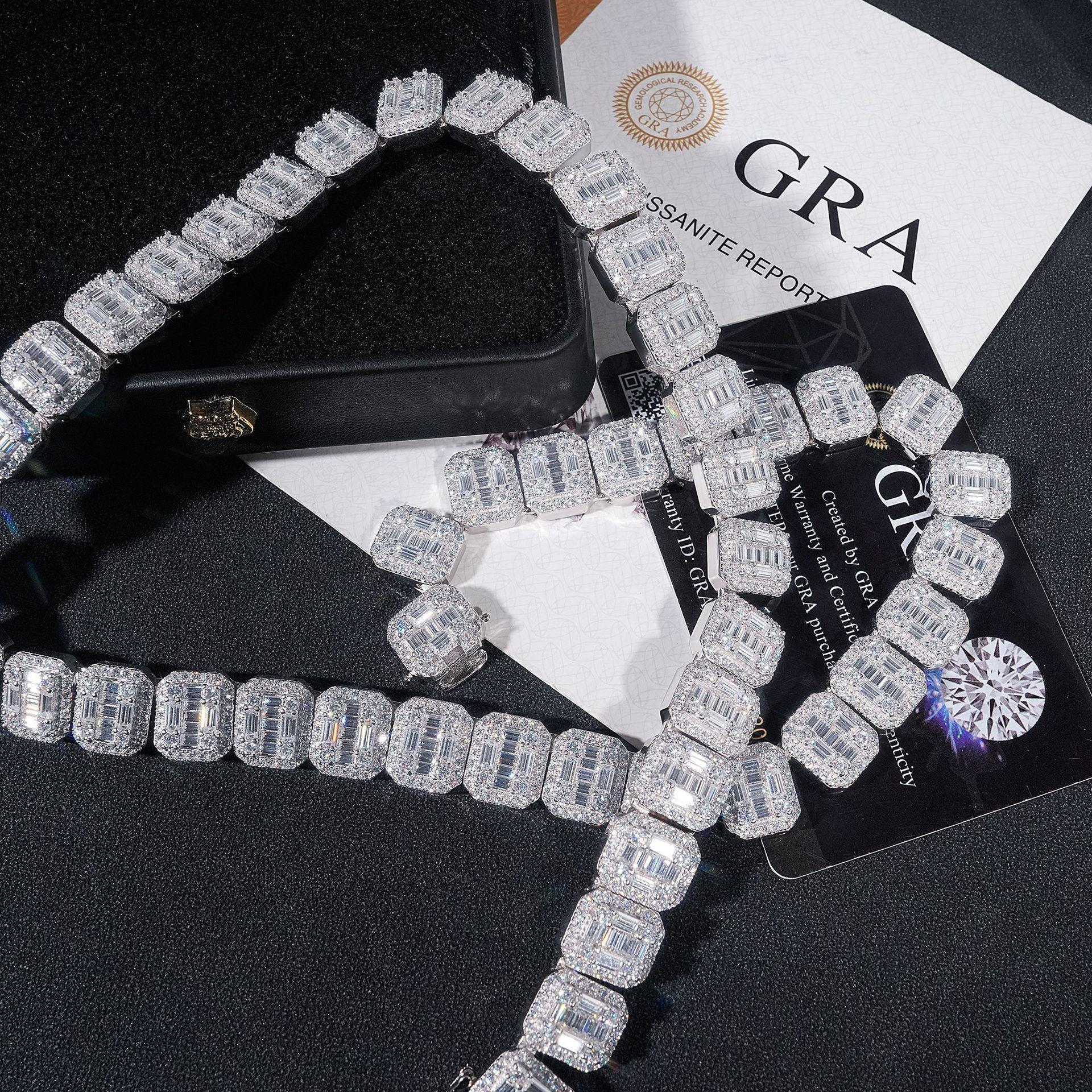 13mm D-Color Moissanite Cuban Link | S925 Silver Men’s Necklace - CaratixJewelry
