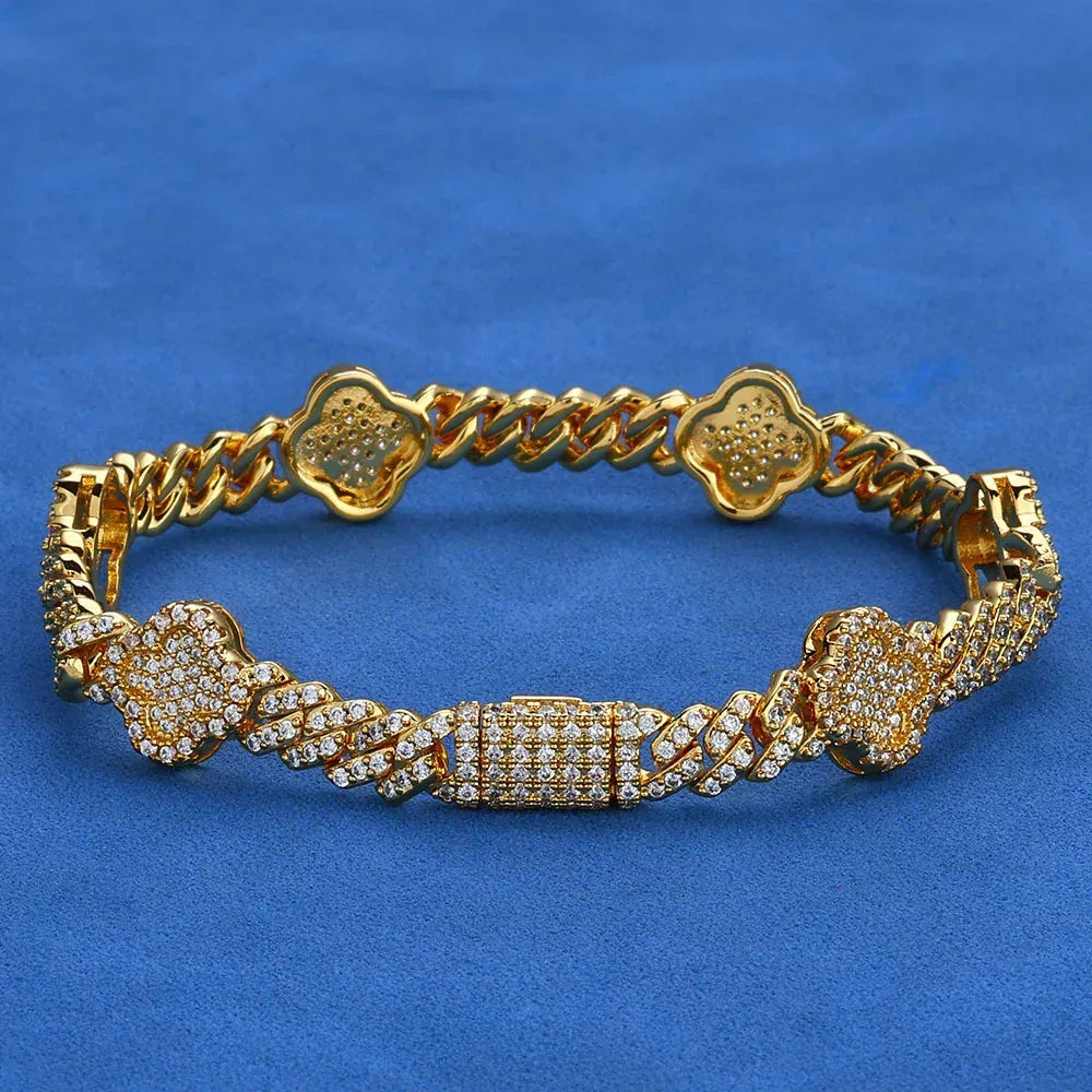 6mm Iced Out Cuban Chain Zircon Rapper Hip Hop Bracelet for Men | Caratix Jewelry - CaratixJewelry