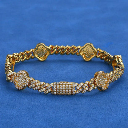 6mm Iced Out Cuban Chain Zircon Rapper Hip Hop Bracelet for Men | Caratix Jewelry - CaratixJewelry