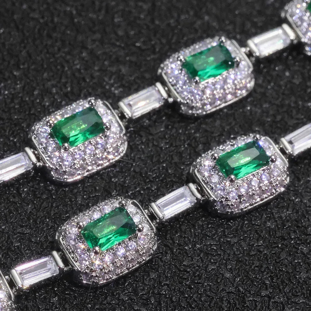Colorful Gemstone Zircon Necklace Iced Out Jewelry | Caratix Jewelry - CaratixJewelry