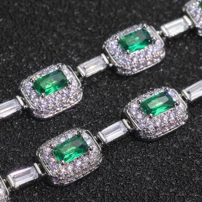 Colorful Gemstone Zircon Necklace Iced Out Jewelry | Caratix Jewelry - CaratixJewelry