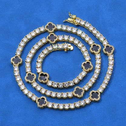 Iced Out Tennis Chain Necklace with Zircon and Drip Oil Finish for Women | Caratix Jewelry - CaratixJewelry