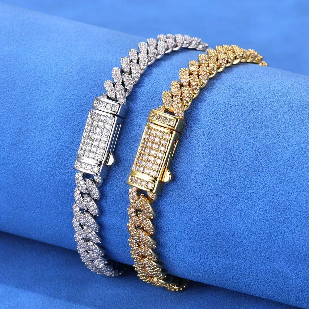 Custom 7mm Double Row Bubble Bracelet Zircon Hip Hop Jewelry for Men | Caratix Jewelry - CaratixJewelry