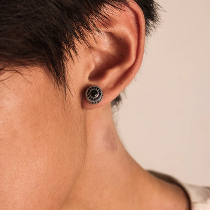 Iced Out Hip Hop Studs - Square & Round CZ Earrings for Men