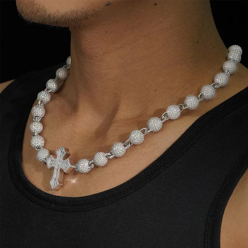 Moissanite Cuban Link Necklace | S925 Silver Men’s Iced Out Hip Hop Chain - CaratixJewelry
