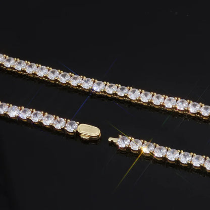 Iced Out Tennis Bracelet Single Row Zircon Hip Hop Bling Jewelry | Caratix Jewelry - CaratixJewelry